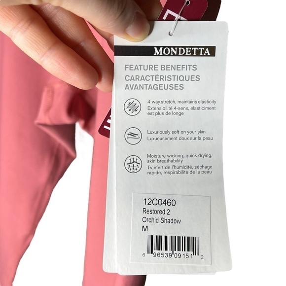Mondetta Restored 2 Legging Orchid Shadow Laser Cut Out Dusty Rose Yoga Workout - Picture 10 of 10